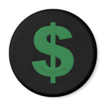 Green Dollar Sign Magnets