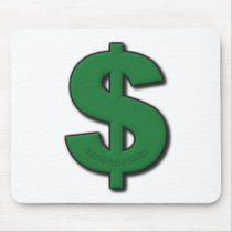 Green Dollar Sign Mouse Pad
