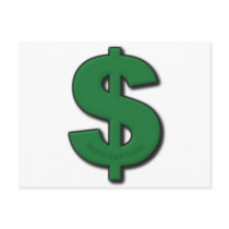 Green Dollar Sign Postcards
