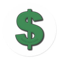 Green Dollar Sign Sticker