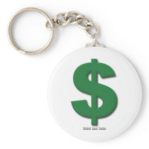 Green Dollar Sign with Beveled Style Key Chains