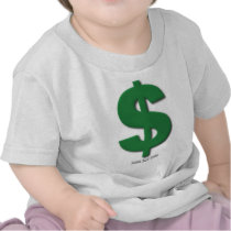 Green Dollar Sign with Beveled Style T-shirt