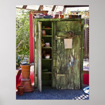 Green door print
