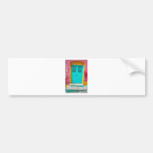 Green doors quaint wooden entrance bumper stickers
