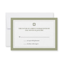 Green dotted border wedding rsvp response