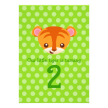 Green Dotty Tiger Invitation
