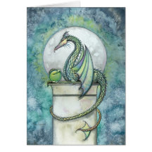 Green Dragon Fantasy Greeting Card