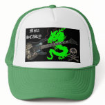 Green Dragon Skull Guitar Crossbone Baseball Hat