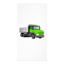 Green Dump Truck Custom Photo Card
