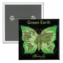 Green Earth Butterfly buttons