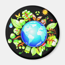 Green Earth Eco Friendly for Earth Day Fridge Magnets