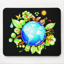 Green Earth Eco Friendly for Earth Day Mouse Pads