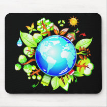 Green Earth Eco Friendly for Earth Day Mouse Pads