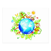 Green Earth Eco Friendly for Earth Day Post Cards