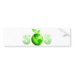 Green Earth SOS Earth Day Message bumper stickers