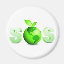Green Earth SOS Earth Day Message Refrigerator Magnets