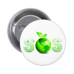 Green Earth SOS Earth Day Message Pins