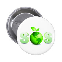 Green Earth SOS Earth Day Message Pins