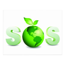 Green Earth SOS Earth Day Message Postcards