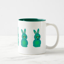 Green Easter Bunnies mugs