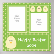 Green Easter Chick Scrapbook Page Posters