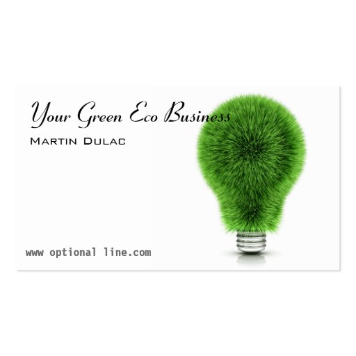 Green Eco Lightbulb Business Card