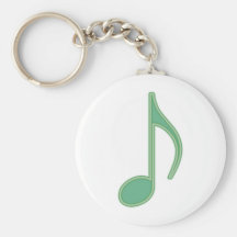 Green Eighth Note Key Chain