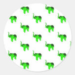 Green Elephants Pattern Stickers