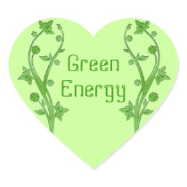 Green Energy Heart Sticker