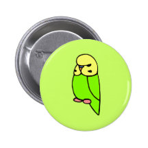 Green English Budgie Buttons