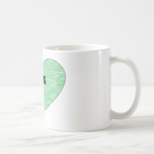 Green Envy Me Heart Mugs