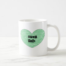 Green Envy This Heart Mugs