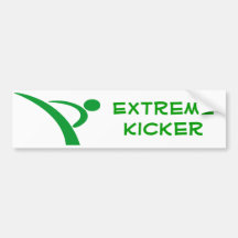 Green Extreme Kicker Bumper Sticker