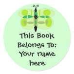 Green Eyed Butterfly, Book Plates Sticker