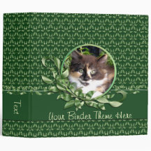 Green Eyed Calico Kitten 2 Inch Binder