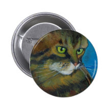 GREEN-EYED CAT (ARTWORK) PINS