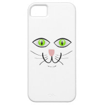 Green-Eyed Cat Face Cartoon iPhone 5 Case