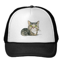 Green Eyed Cat Mesh Hat