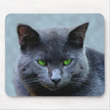 Green Eyed Cat Mousepad 2