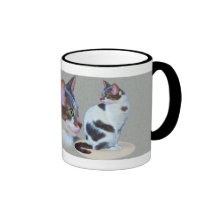 Green-eyed Cat on a Mat Mug