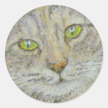 Green-eyed Cat Staring at You Sticker