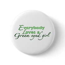Green Eyed Girl Pinback Buttons