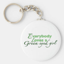 Green Eyed Girl Keychains