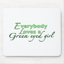Green Eyed Girl Mouse Mat