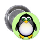 Green Eyed Penguin Cartoon Pin