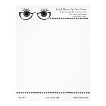 Green Eyes and Glasses Personalized Letterhead