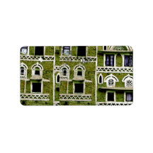Green facade architecture address label