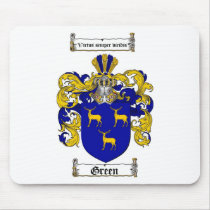 GREEN FAMILY CREST -  GREEN COAT OF ARMS MOUSE MAT