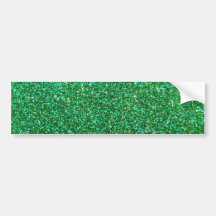 Green faux glitter graphic bumper sticker