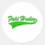Green Field Hockey Round Stickers